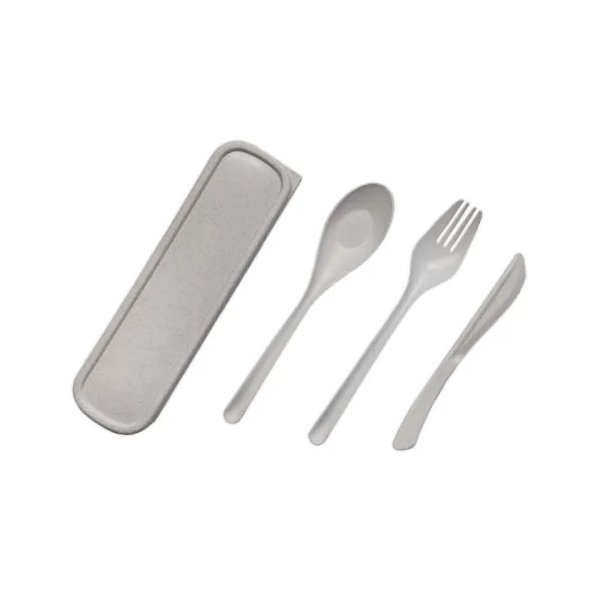 מארז סכו״ם אקולוגי מחיטה בקופסה ממותגת